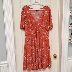 Orange floral dress